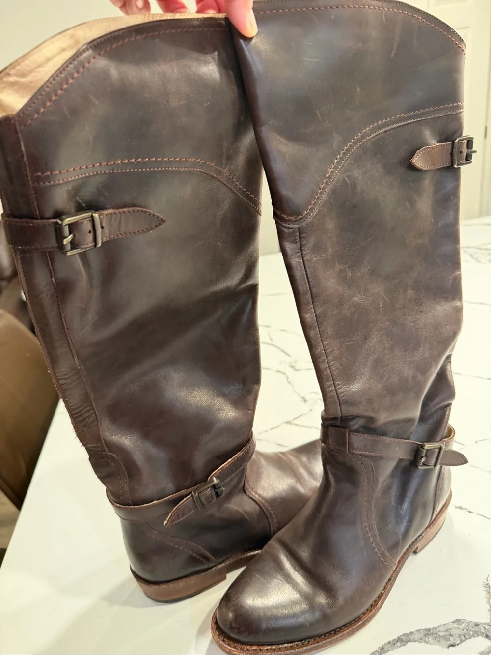 FRYE Women's Tall Brown Leather Riding Boots size 6